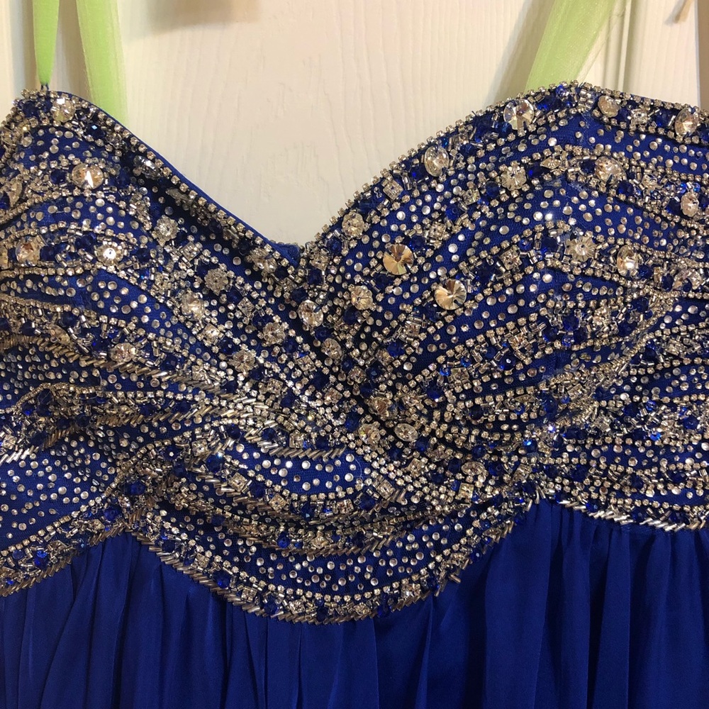 Sherri Hill royal blue prom dress